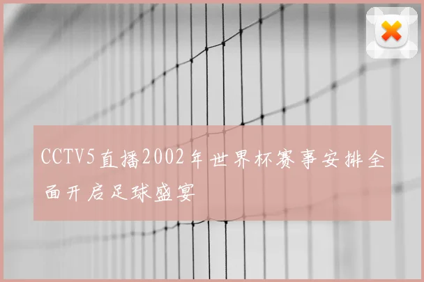 CCTV5直播2002年世界杯赛事安排全面开启足球盛宴